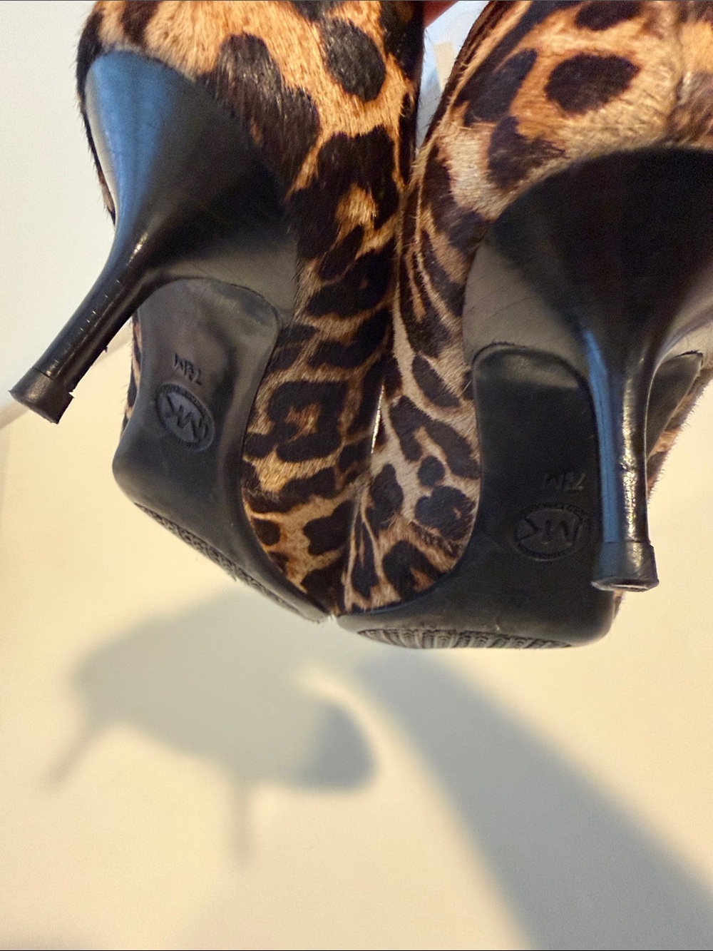 Michael Kors Leopard Print Pointed-Toe Heels - Brown/Black - Picture 7 of 10